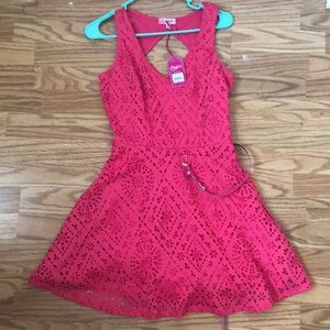 Pink Mini Dress with Open Back- Comes with Belt